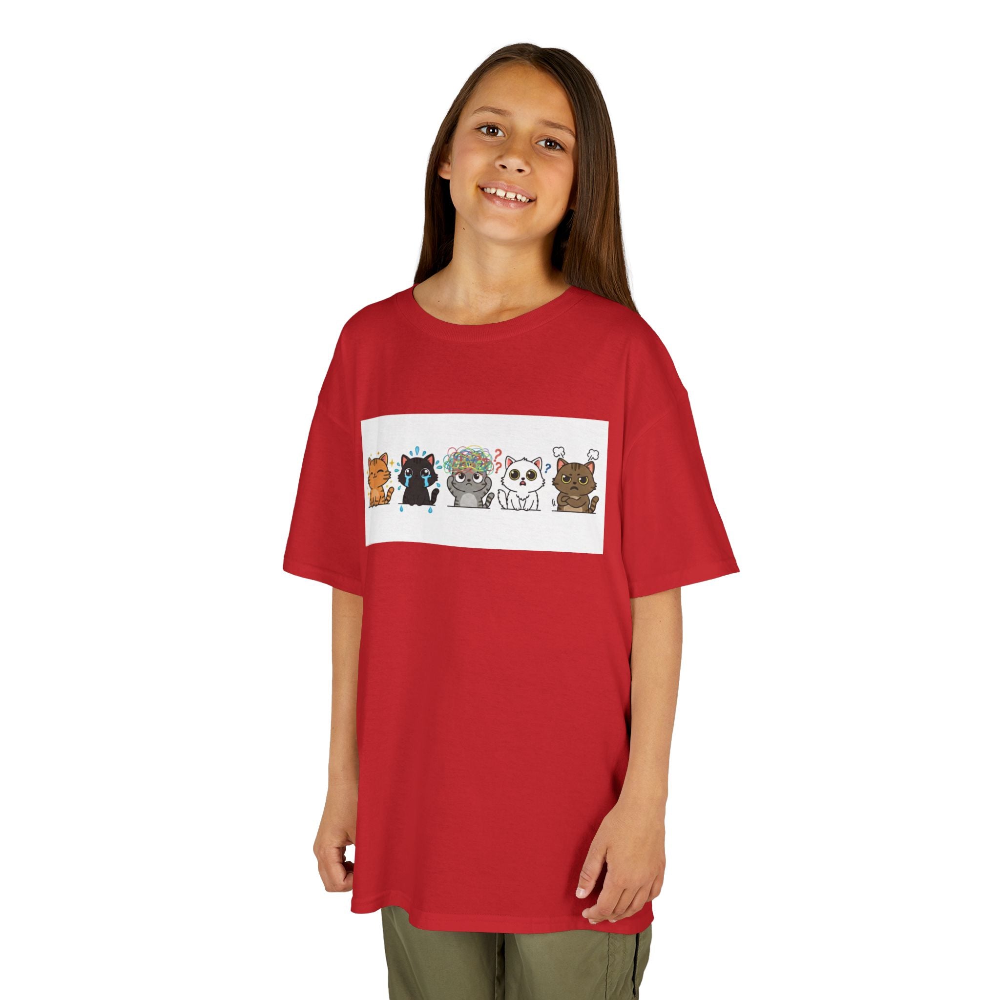 Kids Cat Emotion Communication Tee