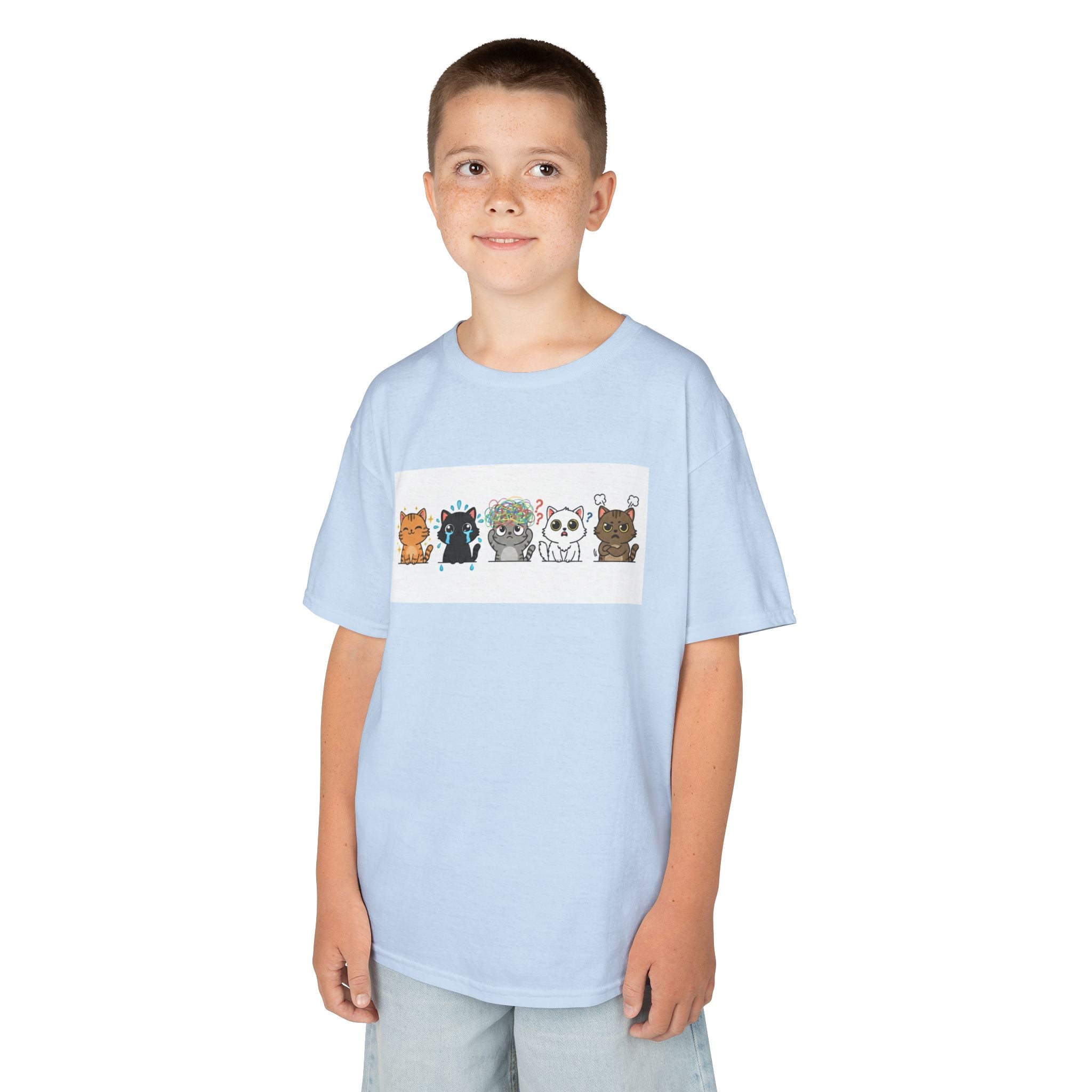 Kids Cat Emotion Communication Tee