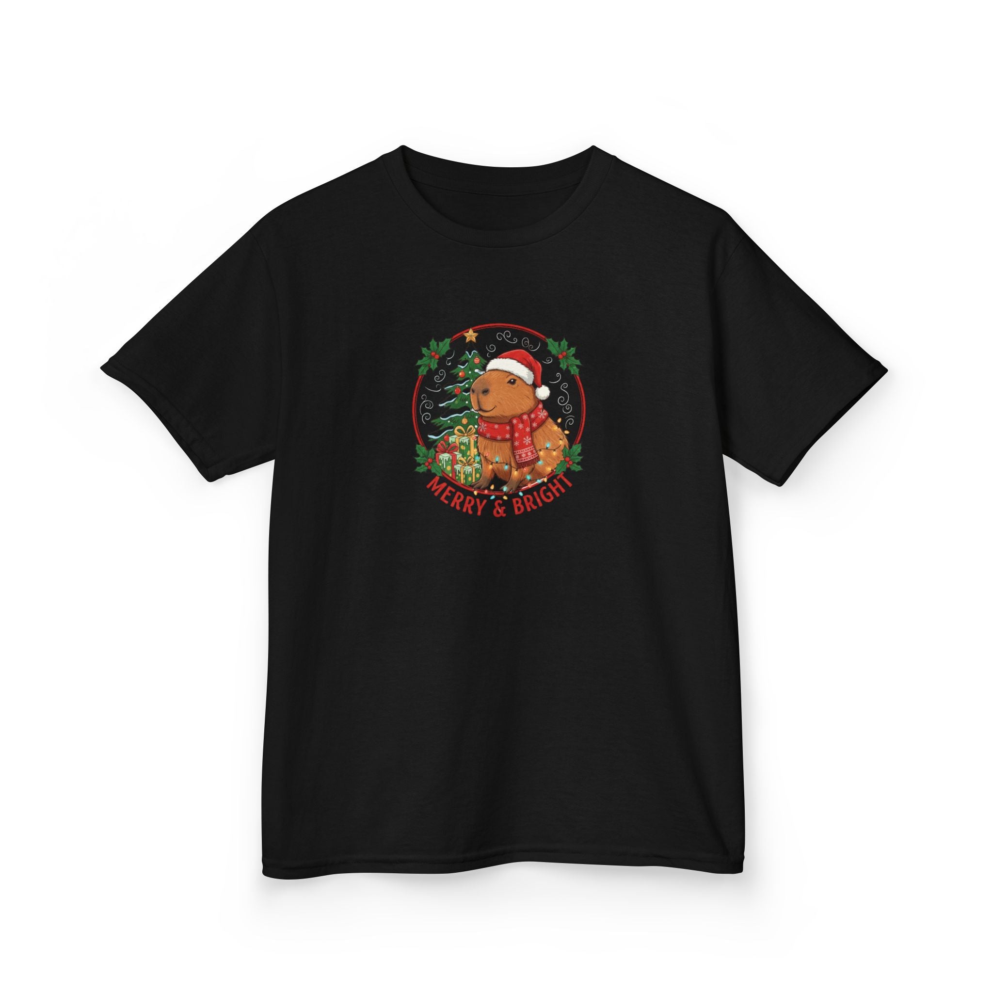 Designed by kids for kids - Cute Christmas Capybara tee
