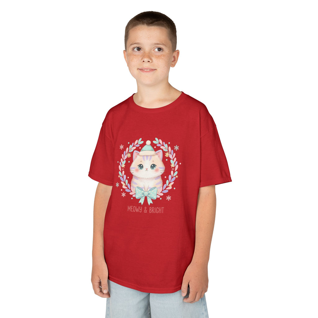 Designed by kids for kids - Cute Christmas Cat tee