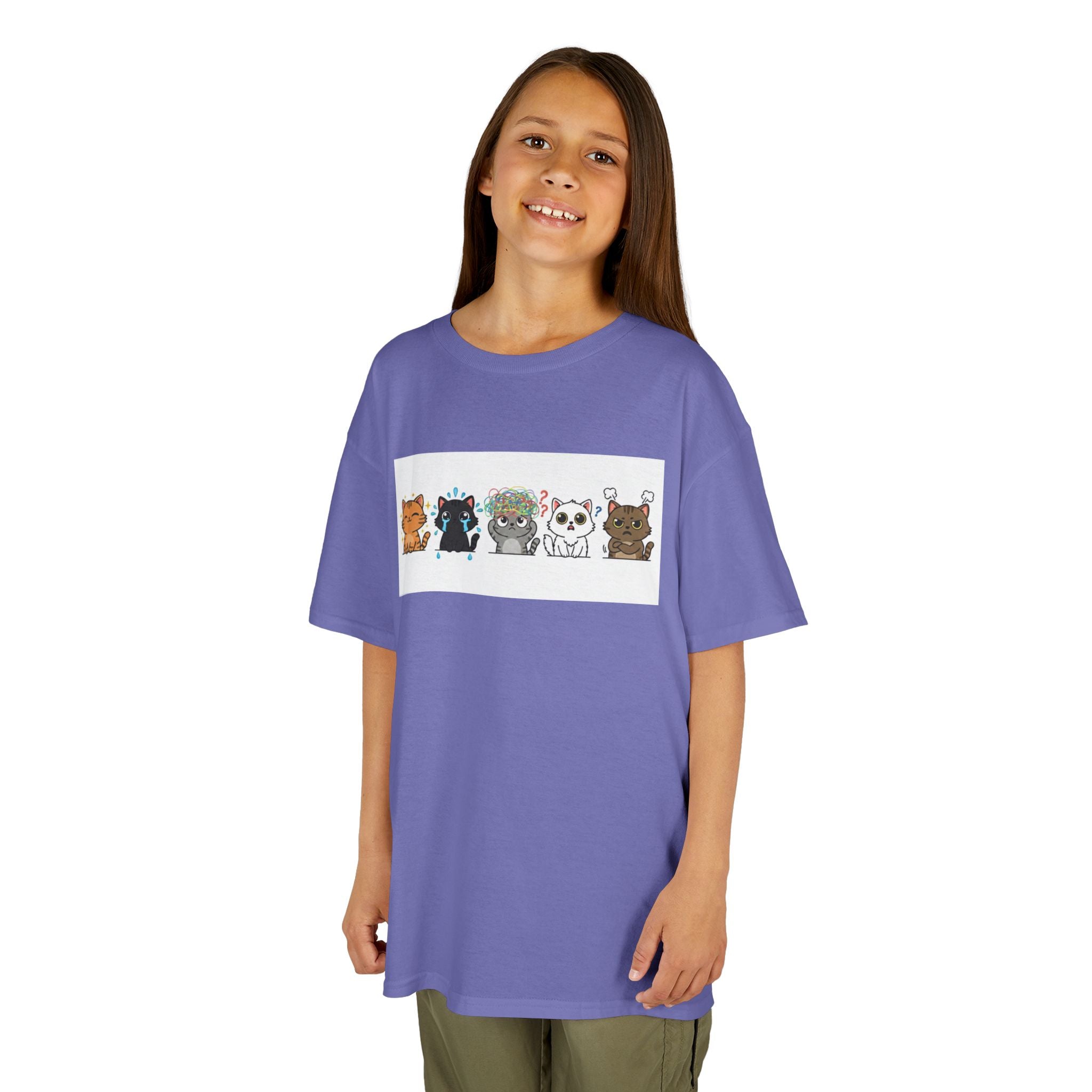 Kids Cat Emotion Communication Tee