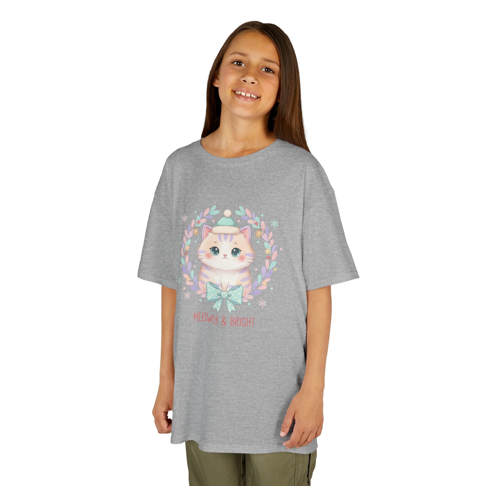 Designed by kids for kids - Cute Christmas Cat tee