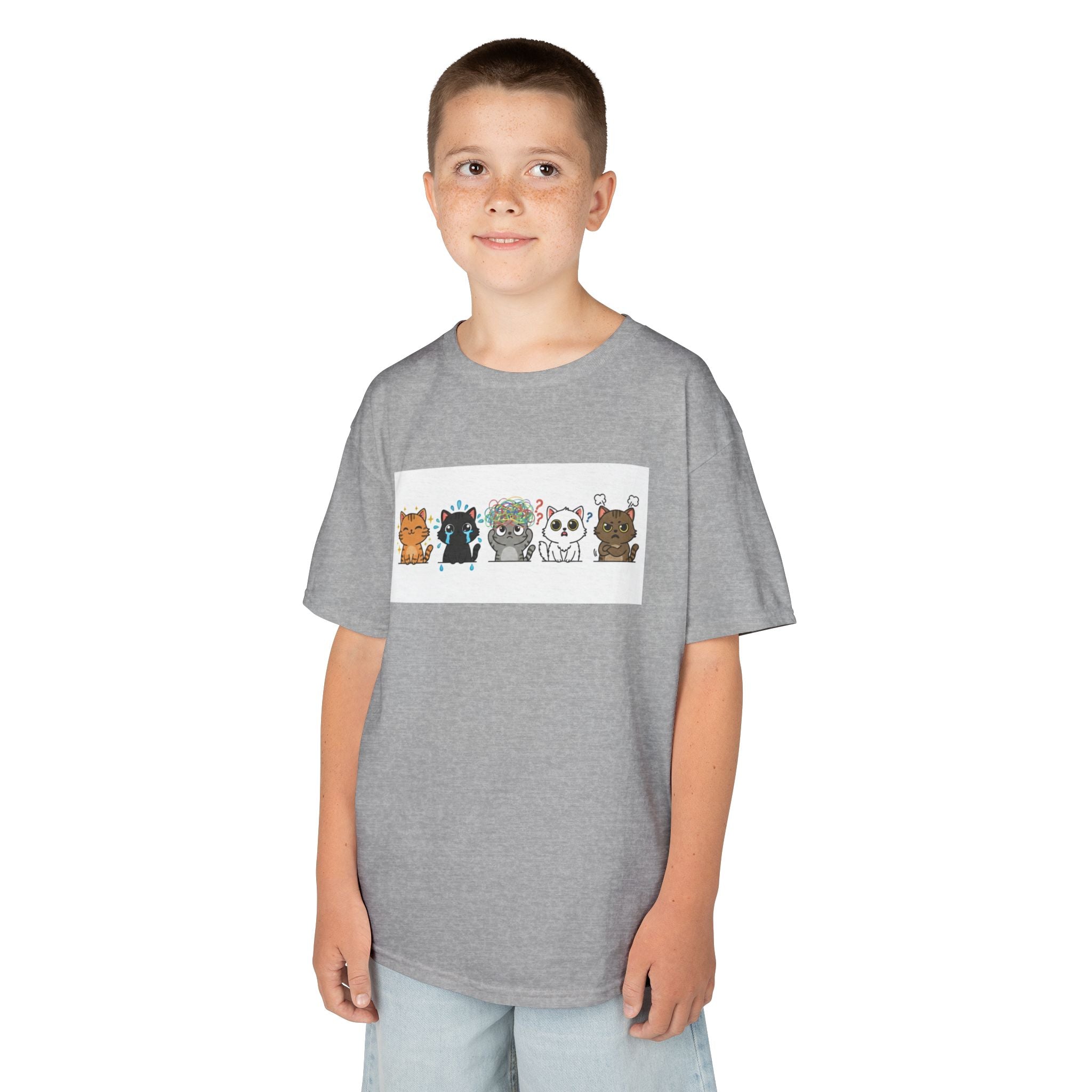 Kids Cat Emotion Communication Tee