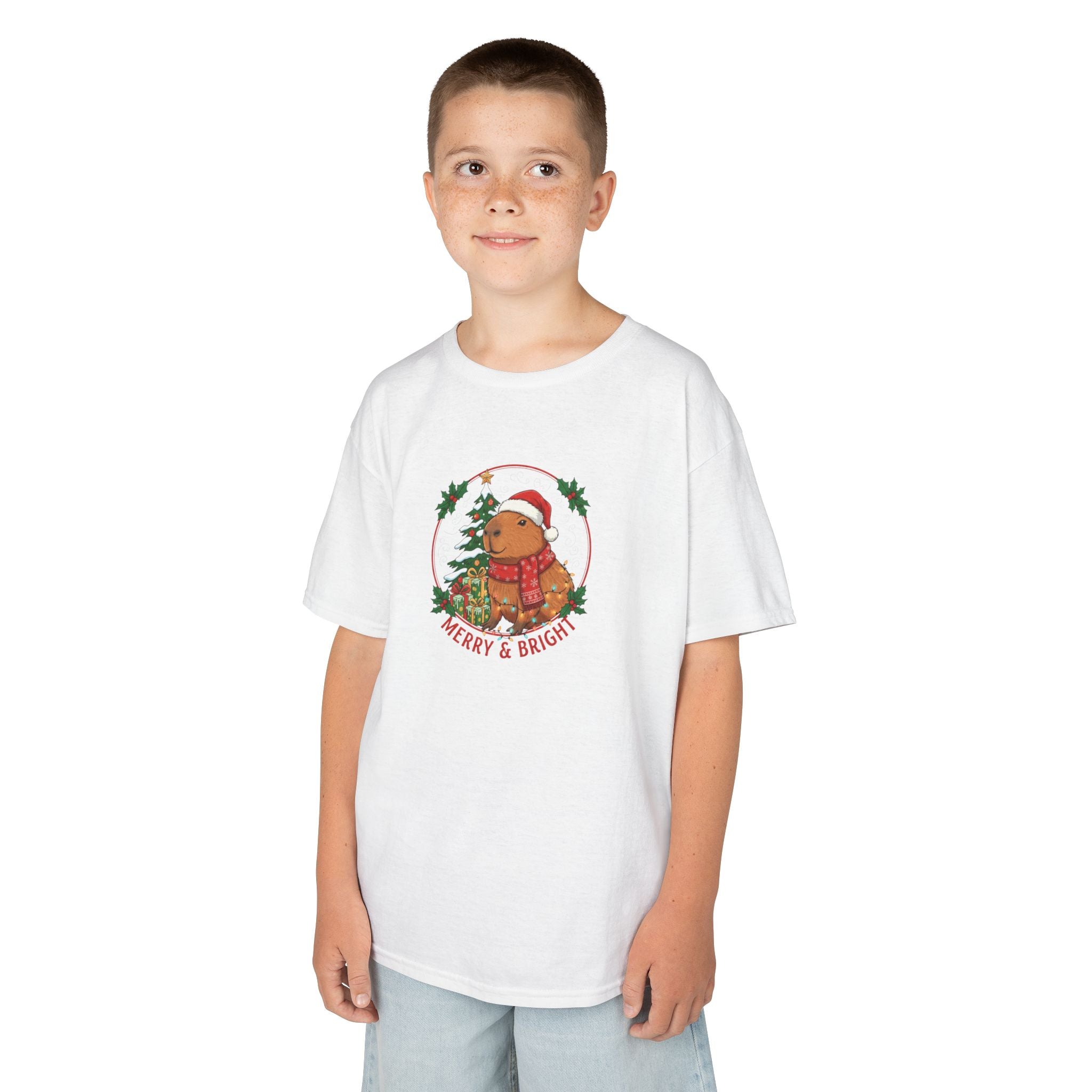 Designed by kids for kids - Cute Christmas Capybara tee